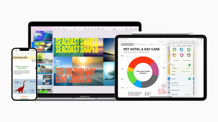 Apple iWork Keynote, Pages und Numbers verfügen über neue Funktionen, mit denen man auf iPhone, iPad und Mac ganz einfach arbeiten kann.